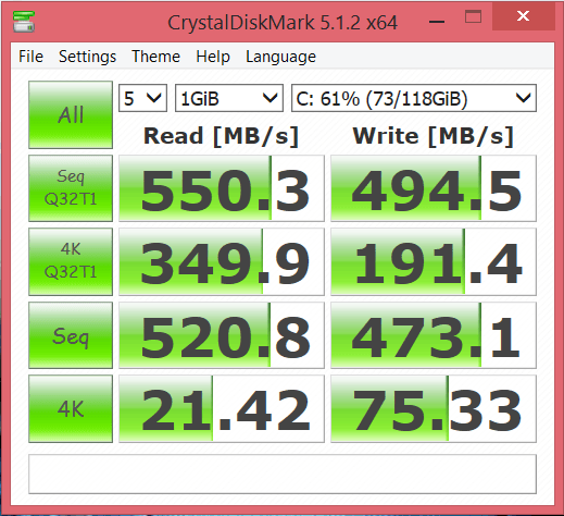 DISKMARK CRYSTAL SSD MSI GP62-2QE