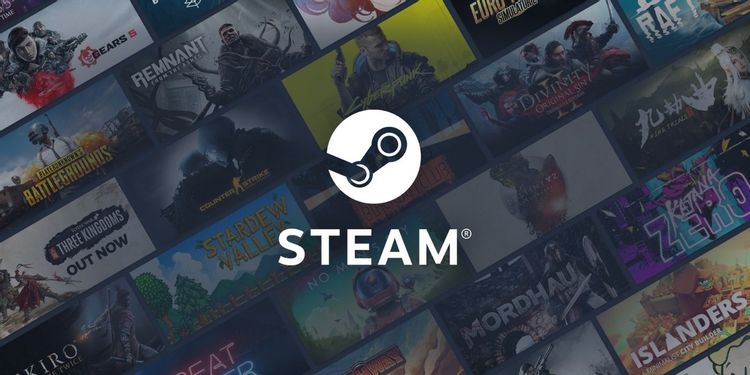 Steam-Logo-against-a-background-of-video-game-title-cards