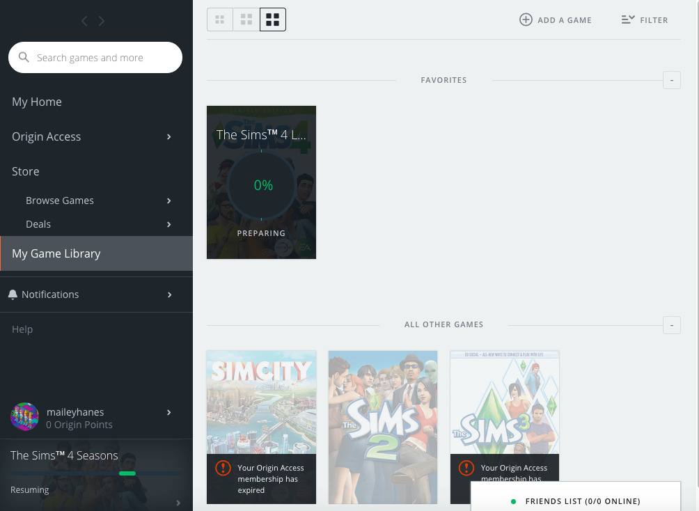Origin Stuck on Resuming