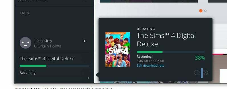 Origin Stuck on Resuming