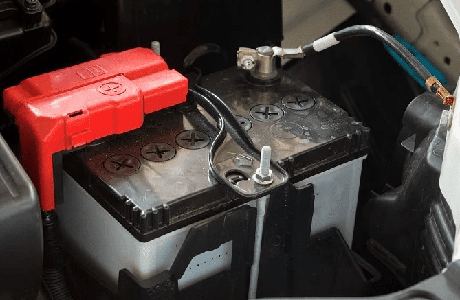 Positive and Negative Terminals on a Car Battery Positive and Negative Terminals on a Car Battery