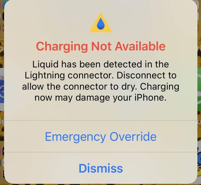 Liquid detected iphone