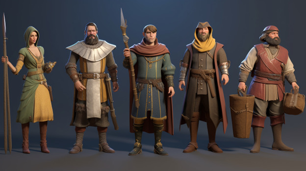 Stylized medieval 3D game characters Stylized medieval 3D game characters