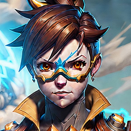 Tracer 3D stylized game character (Overwatch game)