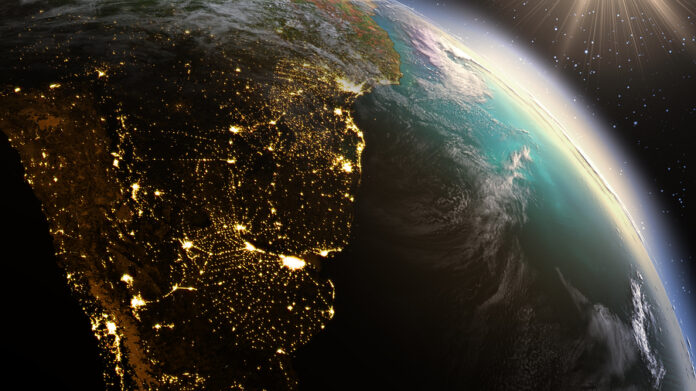 Planet Earth South America Zone Using Satellite Imagery Nasa