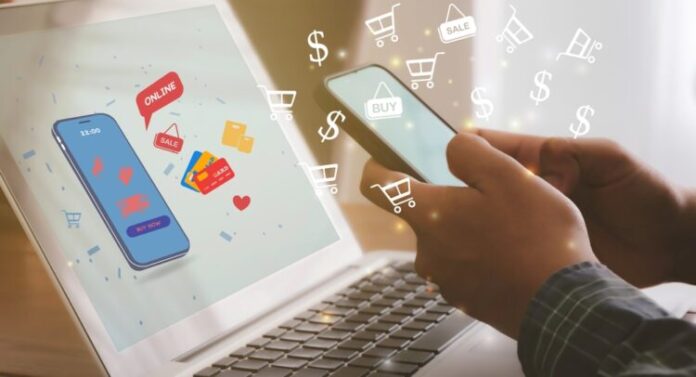 Online,Shopping,-,Business,People,Using,Smartphones,,Social,Media,To