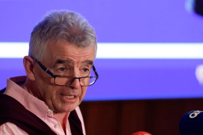 Ryanair CEO speaks to media on feud with Elon Musk, in Dublin